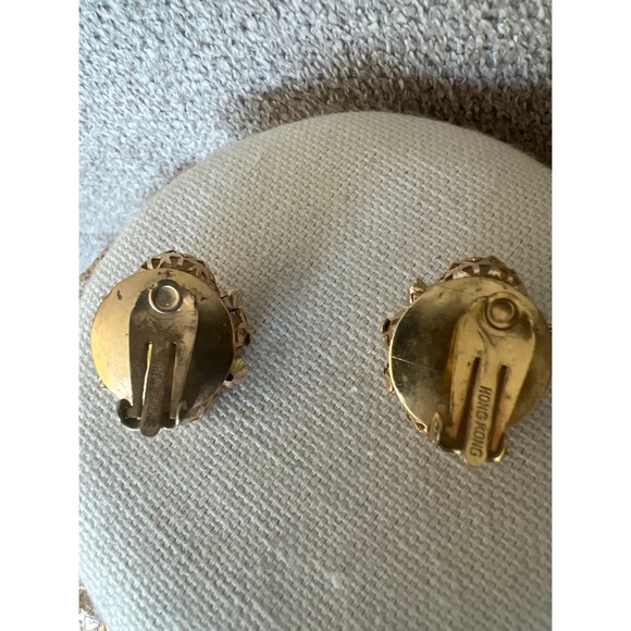 Vintage Gold Filigree Beaded Necklace and Earring Set - Picture 4 of 6